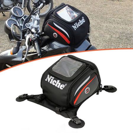Оптовая продажа мотоциклетной сумки для бака с карманом для GPS. - Мотоциклетная сумка для бака с карманом для GPS, съемная сумка для бака и превращаемая в поясную сумку.